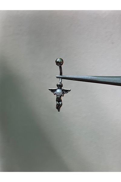 Rupen Kraft 316 L Surgical Steel Pearl Angel Model Silver Color Navel Piercing