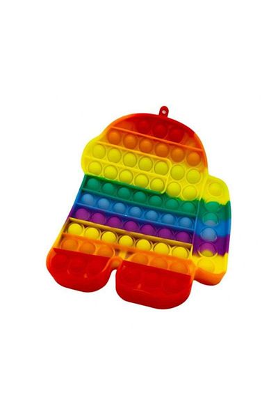 SIKS ® sensory toy with silicone bubbles, antistress, medium Among us shape, rainbow
