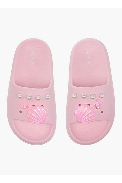 Aqua Girls Pearl Embellished Slip-On Slides