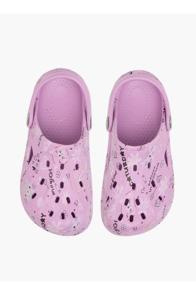 Aqua Girls Printed Clogs with Backstrap