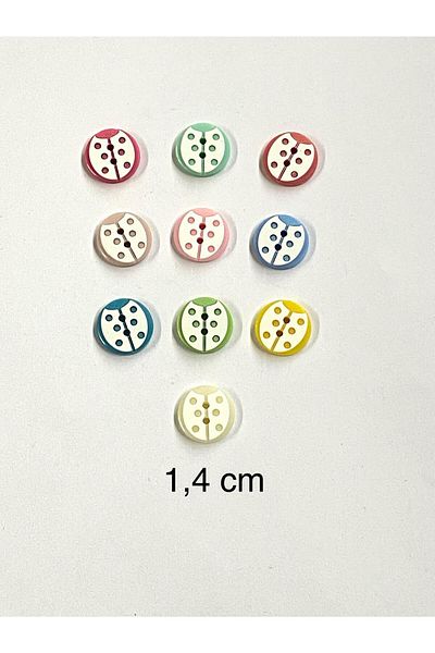 karantuhafiye Baby Button / Ladybug Model 4 / 10 Pieces / Blue