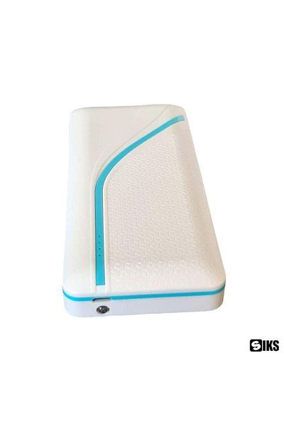 SIKS External Battery, DC5V, Two USB Ports, Flashlight Function, Fast Charging, 20000mAh, White/Blue