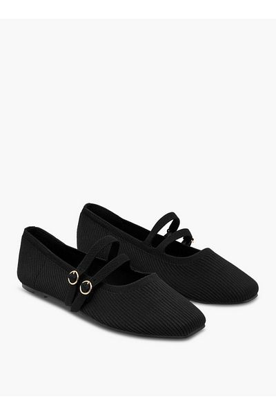 Flora Bella by Shoexpress Women's Textured Ballerina Shoes with Buckle Closure