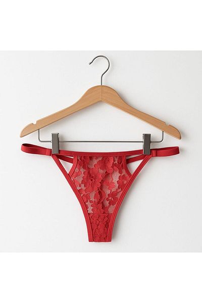 enmodaiçgiyim Red Lace Women's Thong Panties