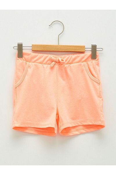 LC Waikiki Basic Cotton Girl's Shorts with Elastic Waist
