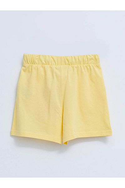 LC Waikiki Elastic Waist Printed Girl's Shorts