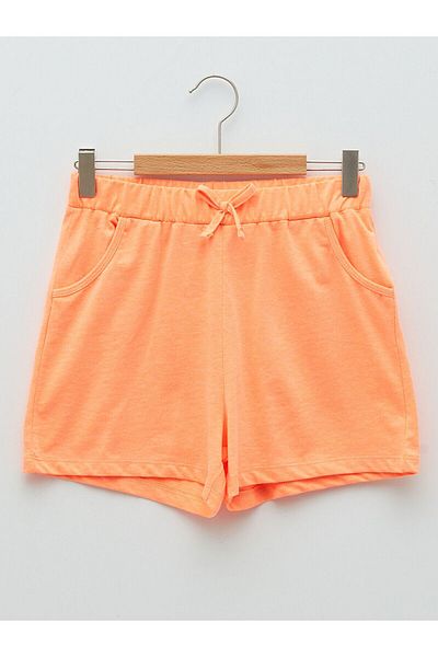 LC Waikiki Basic Cotton Girl's Shorts with Elastic Waist