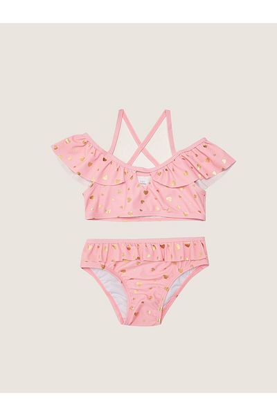 LC Waikiki Flexible Fabric Printed Baby Girl Bikini Set