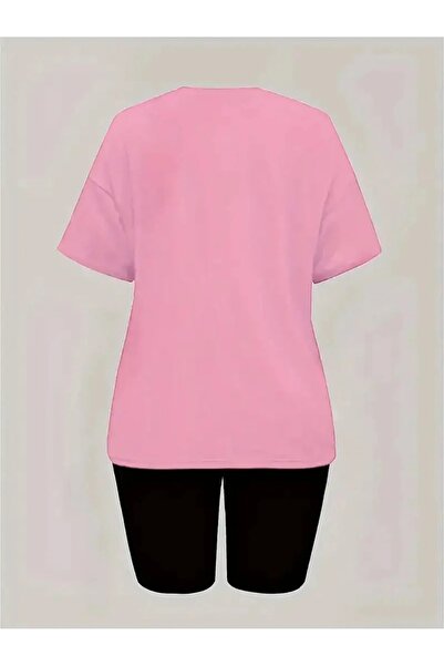 WOODROFFE Women's Window Cute Bear Printed T-Shirt, Scuba Diver Short Leggings Set (Leggings T-Shirt Set)