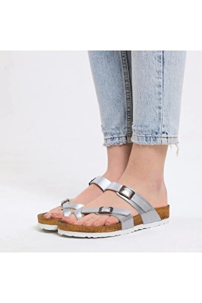 Sivarro Moderno Women's Slippers Silver – Cross Band, Comfortable, Stylish and Comfortable