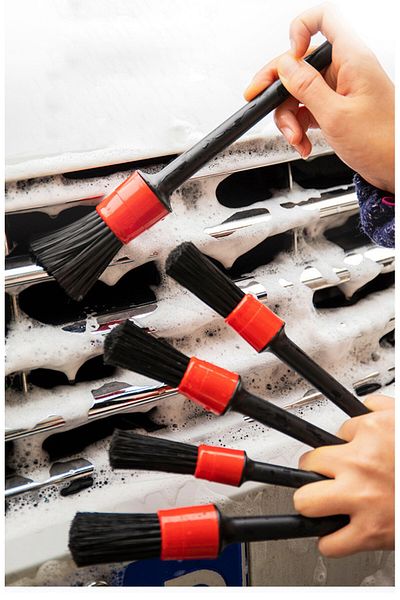 OEM Set of 5 professional car and motorcycle detailing brushes for interior and exterior use