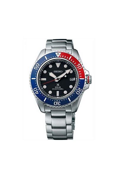 Seiko Pepsi Bezel Black Dial Stainless Solar Sapphire SNE591P1