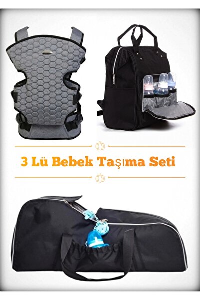 Avşar Baby 3 Lü Bebek Taşıma Seti En İyi Anne Bebek Çantası Portbebe ve Kangu...
