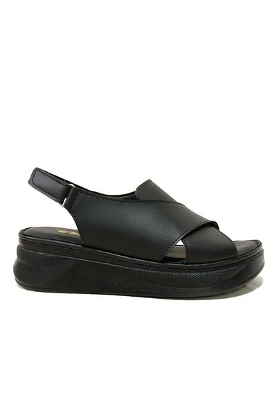 PUNTO Black Velcro Anatomical Comfort Sandals