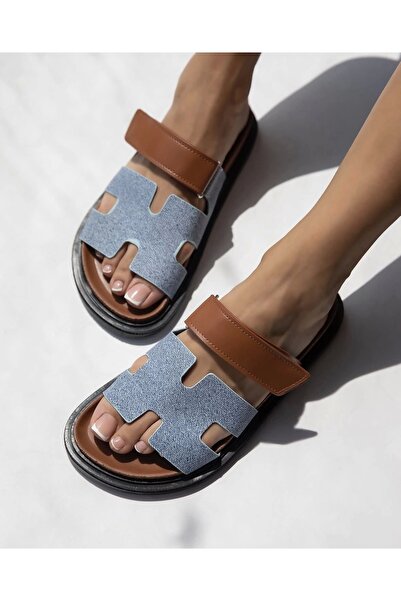 Sivarro Papuci Sarmes pentru femei albastru – Talpă anti-alunecare, model ortopedic confortabil pentru casă, vară și iarnă