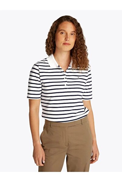 Tommy Hilfiger 1985 REG PIQUE POLO SS Kadın Mavi Polo - WW0WW43224