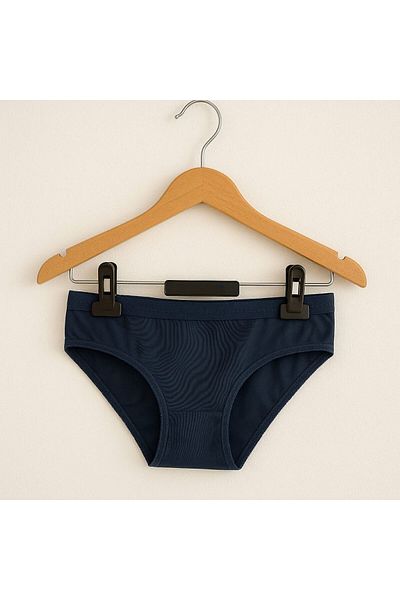 enmodaiçgiyim Navy Blue Elastic Waist Women's Slip Panties