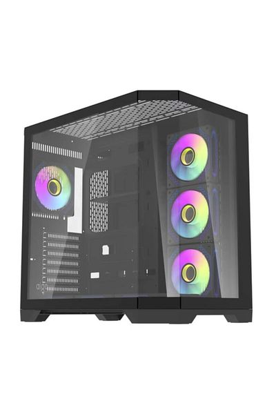 Dark Flash DarkFlash TFT418 PRO Black with 7*ARGB Fans Gaming Case - Black