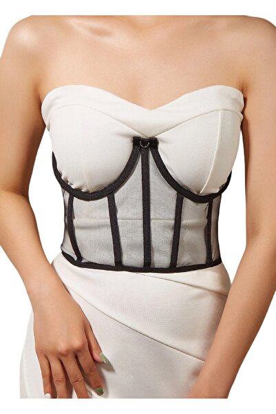 The Casius. Underbust belt corset without cups, 50 cm, universal size, black color