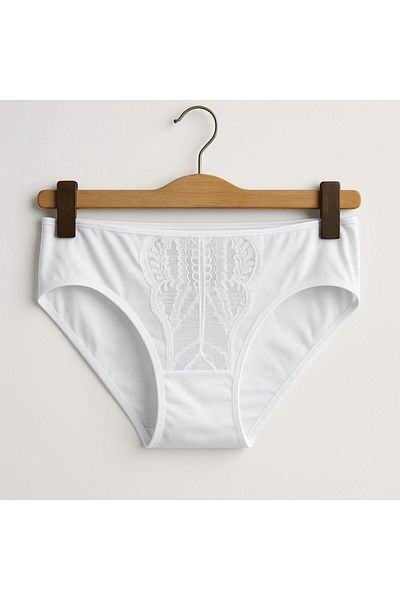 enmodaiçgiyim White Lace Detailed Large Size High Waist Luxury Women's Slip Panties
