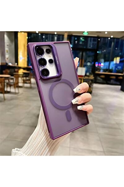 Rivor Samsung Galaxy S25 Ultra Uyumlu Kılıf Kamera Korumalı Standlı Magsafe Ş...