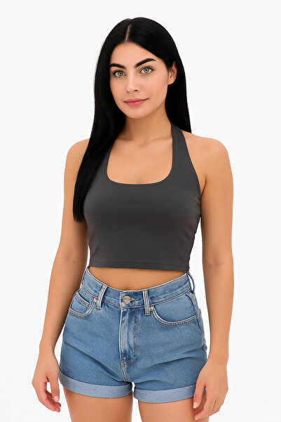 ParlaMira Γυναικείο Αντρασάιτ Halter Neck Βισκόζη Λύκρα Crop
