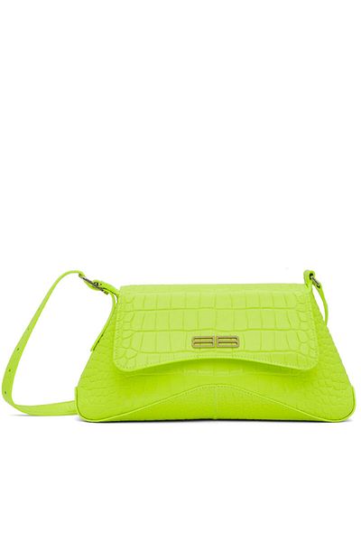 Balenciaga BAG XX FLAP YELLOR MEDIUM CROCODILE-EMBOSSED - BALENCIAGA - ONE SIZE, GREEN