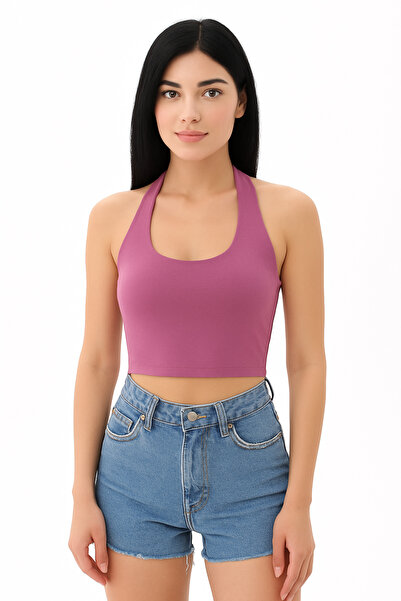 ParlaMira Γυναικείο Dusty Rose Λεκάνης Βισκόζη Λύκρα Crop