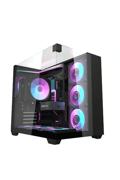 Dark Flash DarkFlash TH285 ATX With 4 Fans ARGB M-Tower Gaming Case - Black