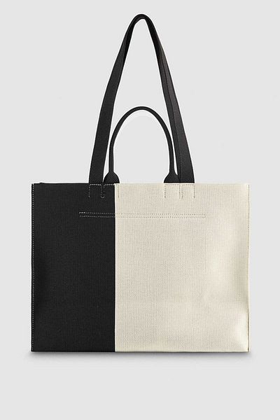 Patrizia Pepe MEDIUM BAG WITH LOGO PRINT - PATRIZIA PEPE - ONE SIZE, CREAM