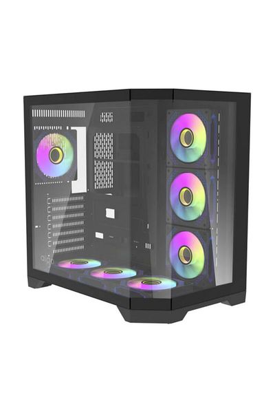 Dark Flash DarkFlash TFT418 PRO Black with 7*ARGB Fans Gaming Case - Black