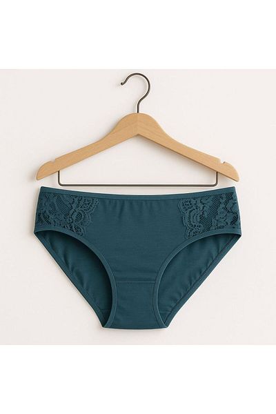 enmodaiçgiyim Emerald Green Lace Detailed Large Size High Waist Luxury Women's Slip Panties
