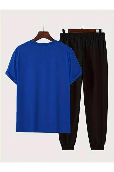 WOODROFFE Men's Los Angeles Downtown Printed T-Shirt & Sweatpants Bottom Top Set Combination