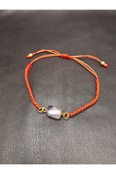 Han Ticarethane Amethyst Natural Stone Macrame Braided Bracelet