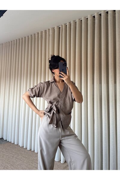 mydukkan.co Double Breasted Shirt with Sleeve Elastic Tie