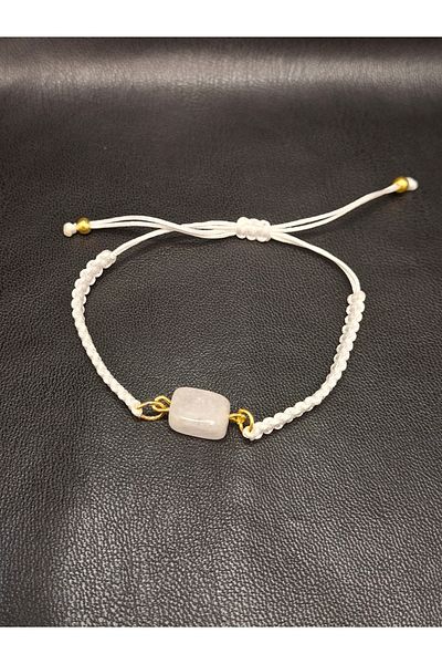 Han Ticarethane Macrame Bracelet with Crystal Quartz Natural Stone