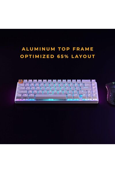 Glorious GMMK2 65% Mechanical Hot-Swappable Keyboard - Fox Linear Switches, Red, RGB, White