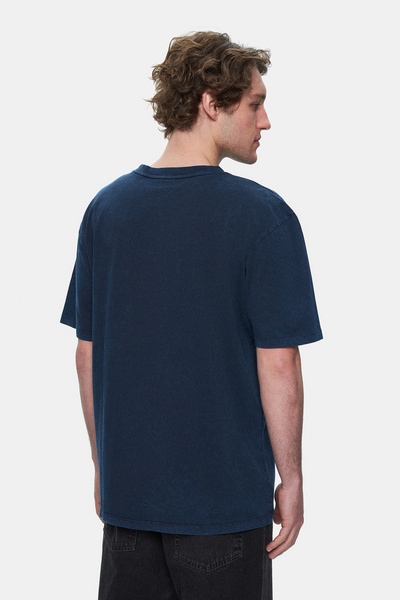 ecko unltd. Rochester Navy Blue Crew Neck Printed Standard Fit Men's Tshirt