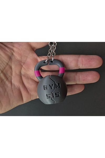 genomera 2-Piece Gym Fog Kettlebell Shaped Keychain