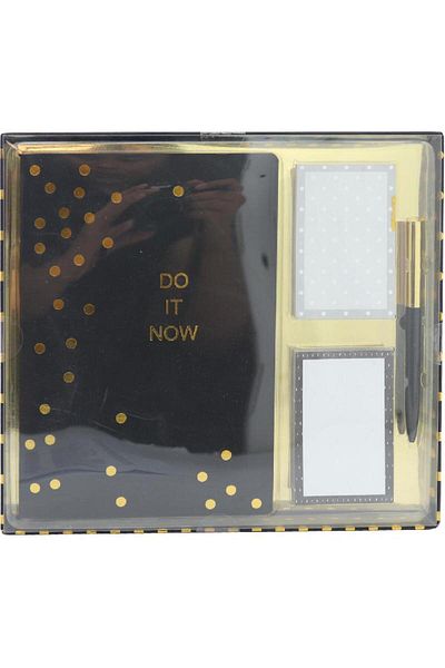 Roco Journal "Do it Now"A5 60 Pages (30 Sheets )College RuledBlack/Gold