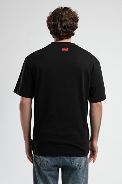 Eckō Unltd. Albany Black Crew Neck Printed Oversize Men's Tshirt