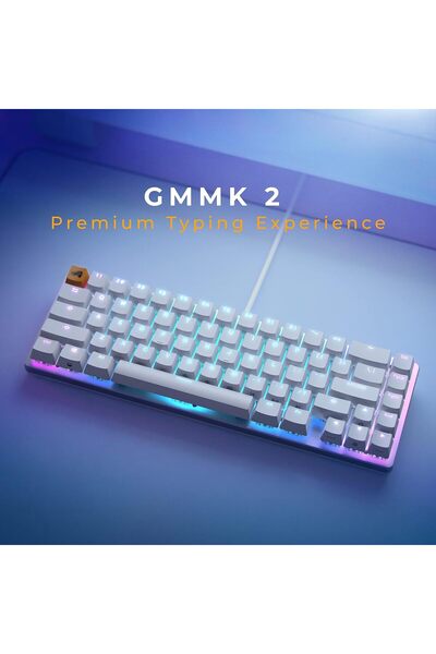 Glorious GMMK2 65% Mechanical Hot-Swappable Keyboard - Fox Linear Switches, Red, RGB, White