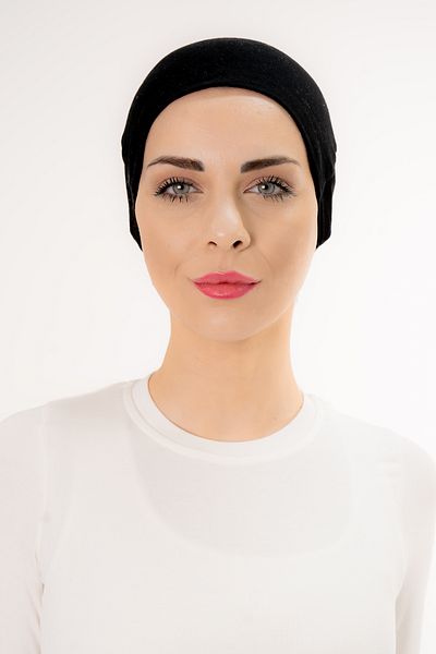 Şalcenneti.com Silicone Seamless Front Non-Slip Black Color Bonnet