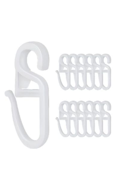 SyaMAG Set 100 curtain hooks, plastic, white