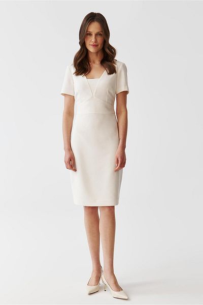 TATUUM Elegant white dress with a pencil cut, Tatuum brand