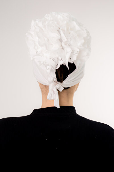 Şalcenneti.com Βολάν Μπροστινό Άνευ ραφής Λευκό Χρώμα Μπόνε