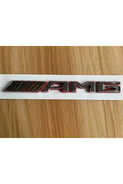 EDEXPORT Özel Tasarım AMG Krom Dışı Kırmızı Şeritli Bagaj Yazısı Arması Logos...