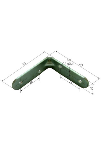 P&P Coltar Metalic Dreptunghiular Simplu 16/40X40Mm