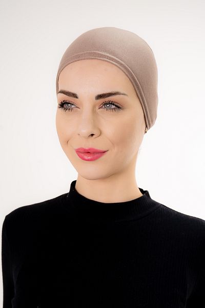 Şalcenneti.com Mink Color Bonnet with Stitched Front Tie