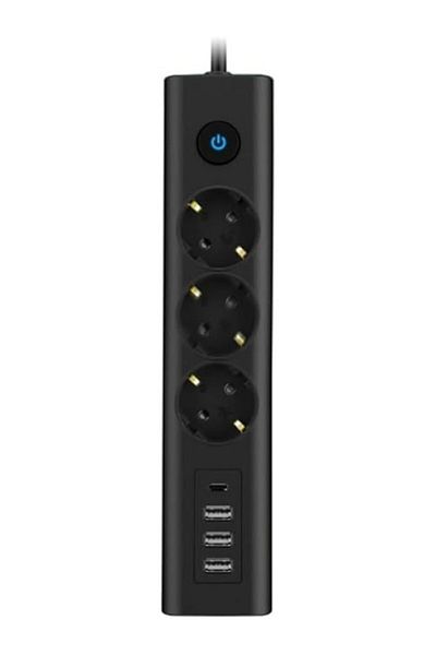 STOREMAX New Generation Socket Type-C Port Input Current Protected Triple Socket, 3 Usb, 1 Type-C Input, Heat Resistant